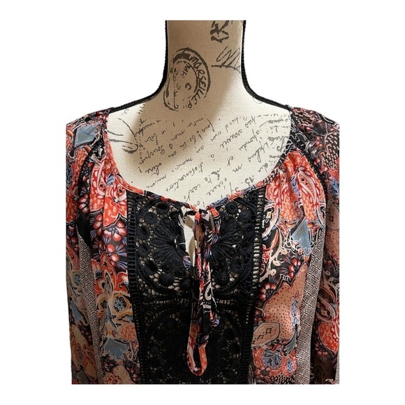 GORGEOUS Cynthia Rowley Floral & Lace Chiffon Tunic S - Picture 5 of 6